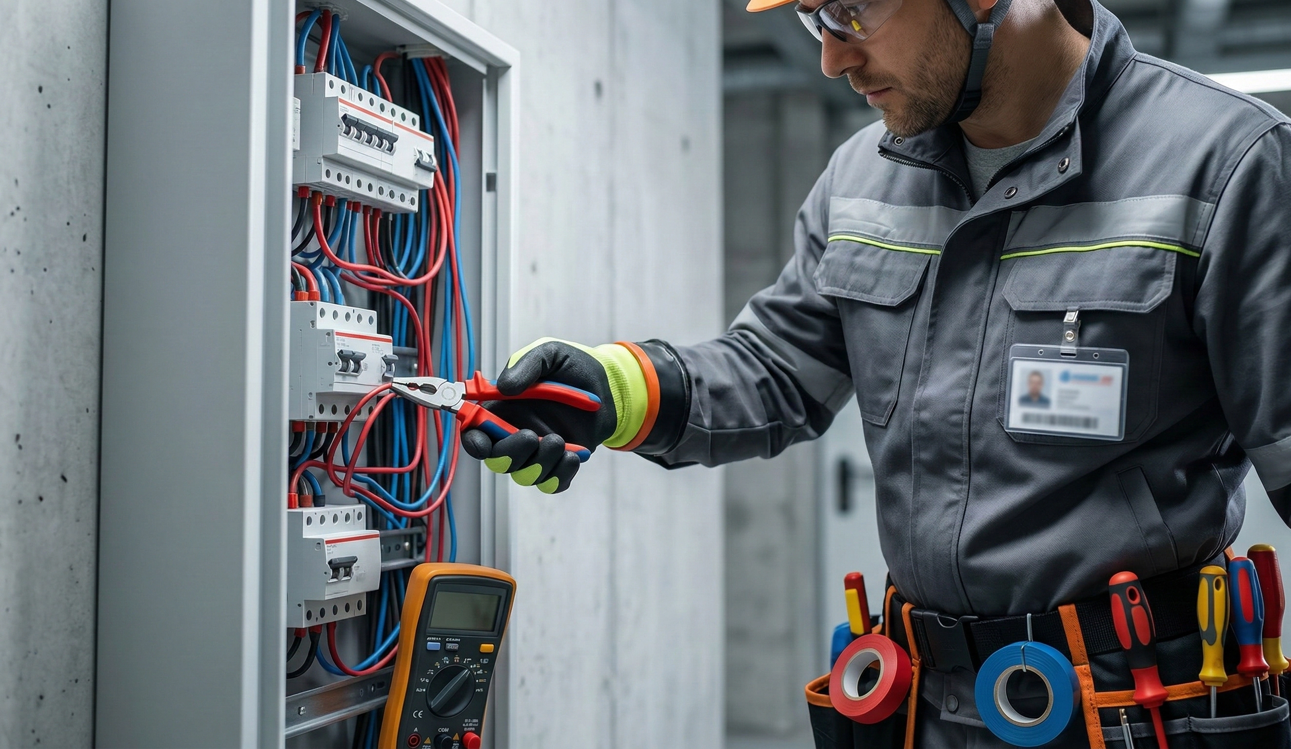 Elektrofachkraft bei der normgerechten Installation