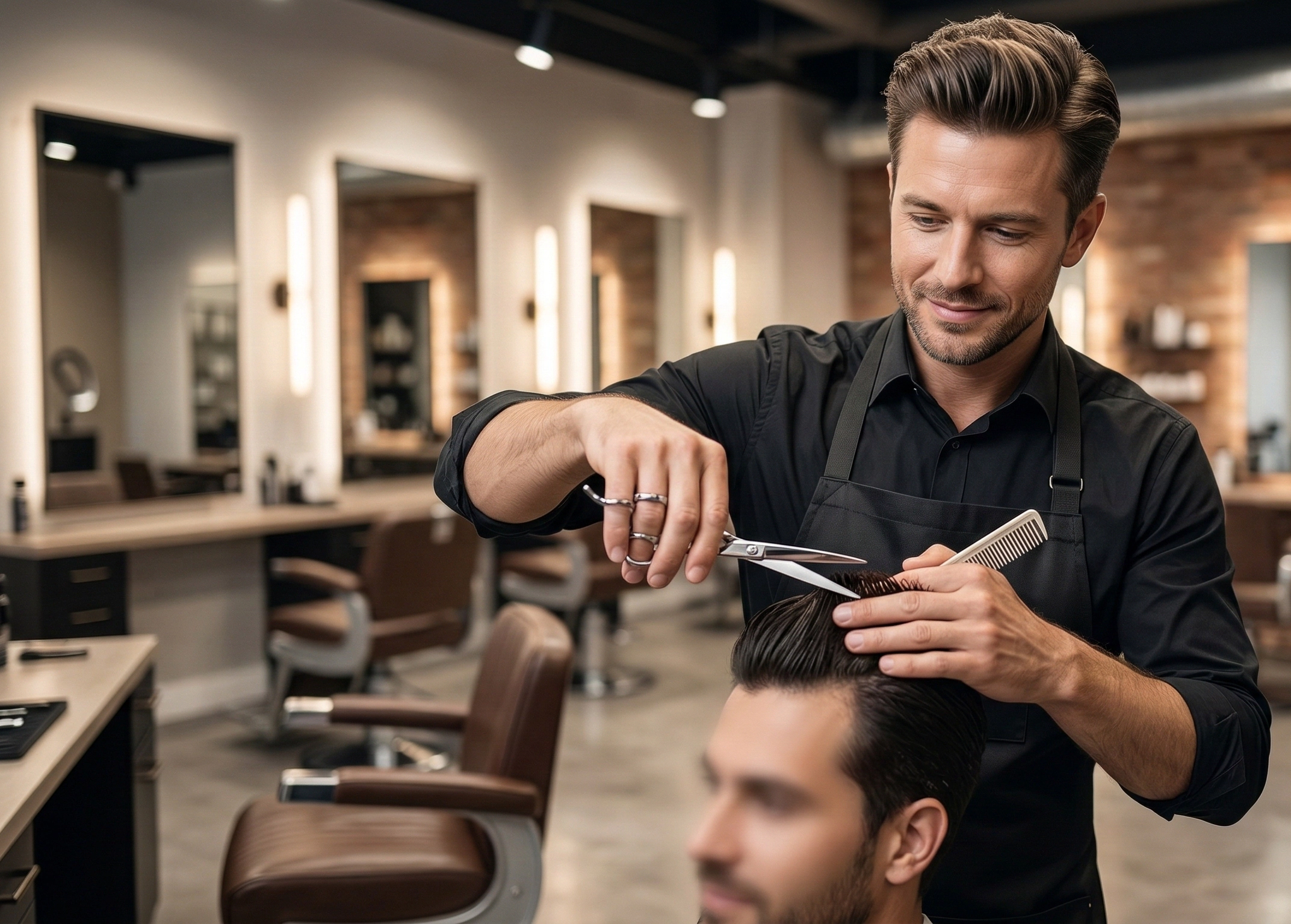 Friseurin bei der Arbeit im Salon